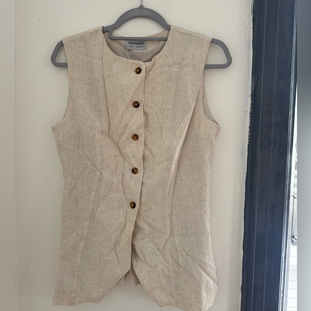 Peppermayo Linen Vest Top “ Born for Bordeaux”